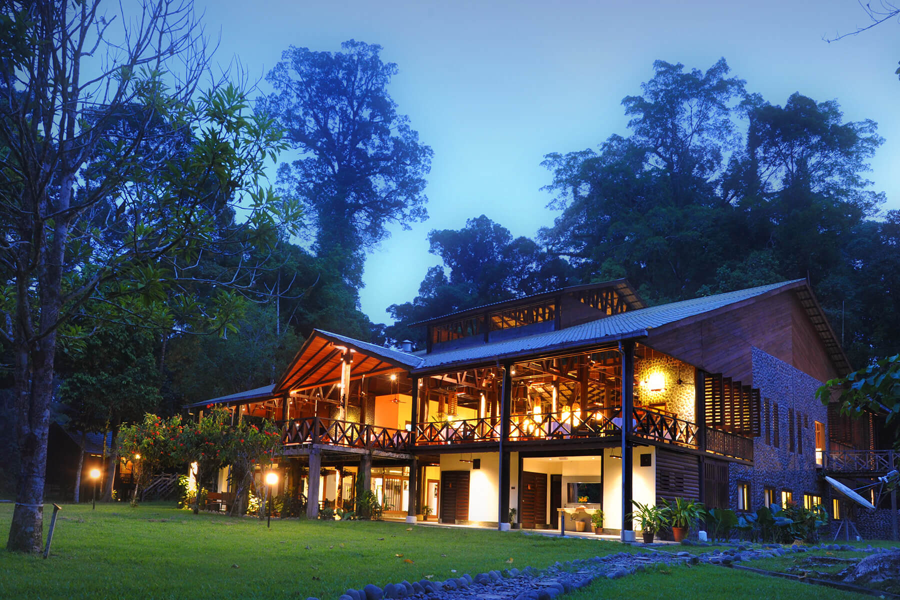 Borneo Rainforest Lodge chalet exterior — Danum Valley